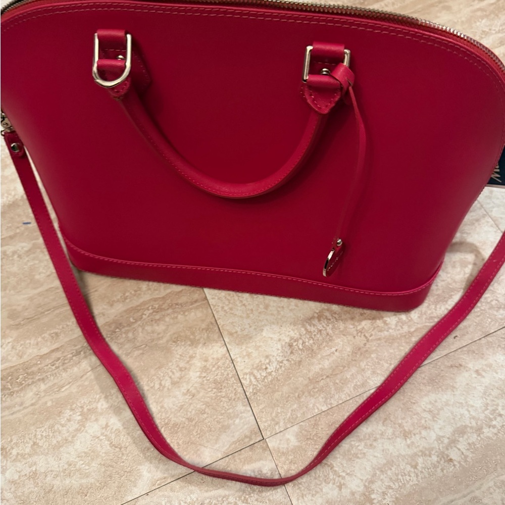 Pulicati leather dome large tote/crossbody , pink , made in Italy NWT